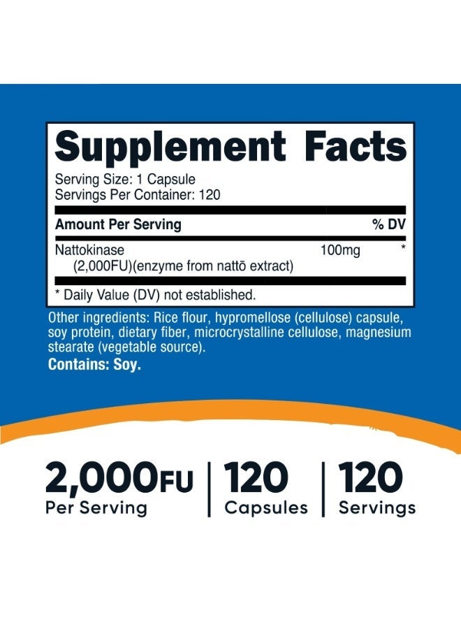 Nutricost, Nattokinase, 100 mg (2,000 FU), 120 Capsules - Image 2